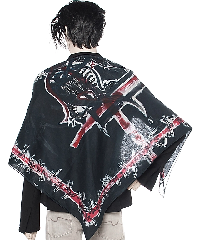 Balmain Safety Pin Printed Cotton Scarf