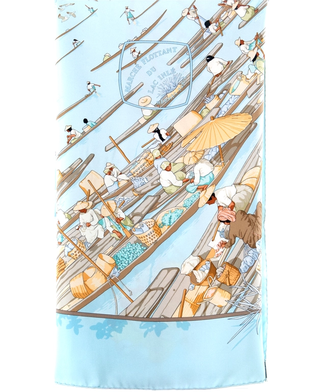 Hermès Carré 'Marché Flottant du Lac Inlé' 1998