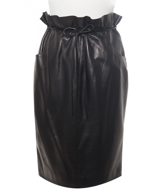 Valentino Leather Black Skirt