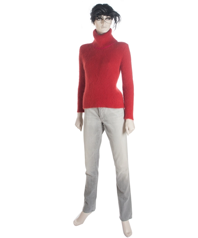 Bottega Veneta Angora Red Turtle Neck Sweater