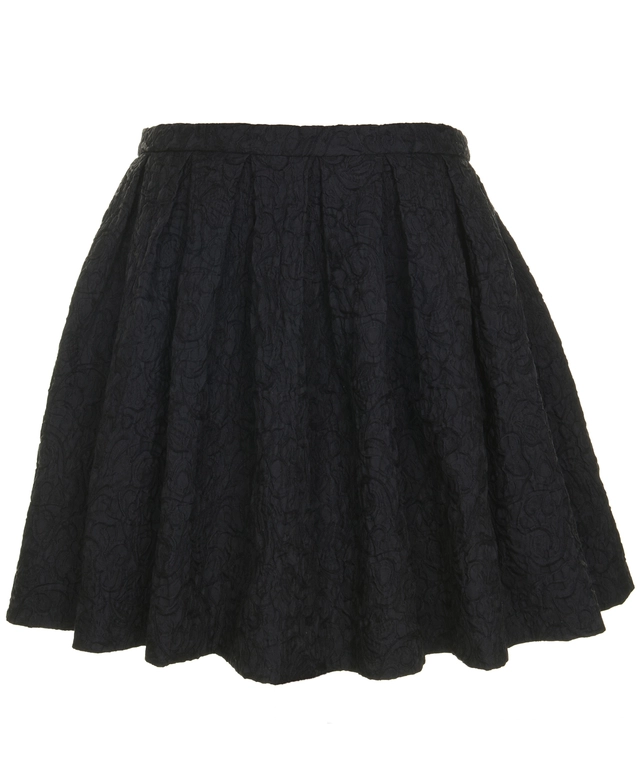 Dries Van Noten Black Jacquard Skater Skirt