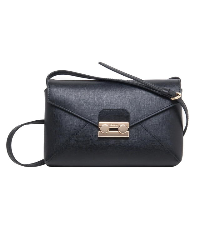 Pollini Black Leather Crossbody Bag