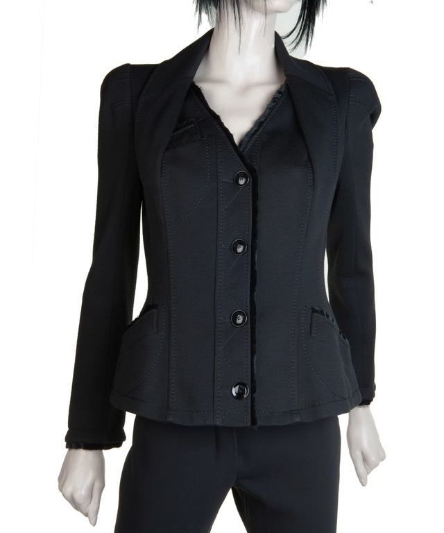 Fall 2005 Christian Dior Runway Black Wool Blazer