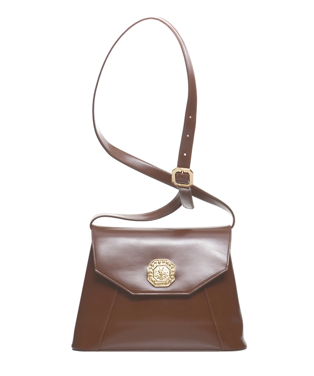 Yves Saint Laurent Brown Leather Shoulder Bag