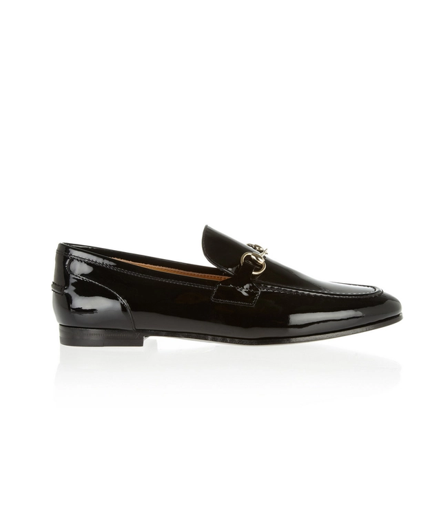 Gucci Black Patent Leather Horsebit Loafers