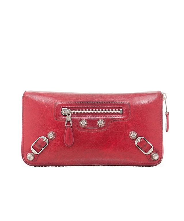 Balenciaga Vermillion Motocross Money Continental Wallet