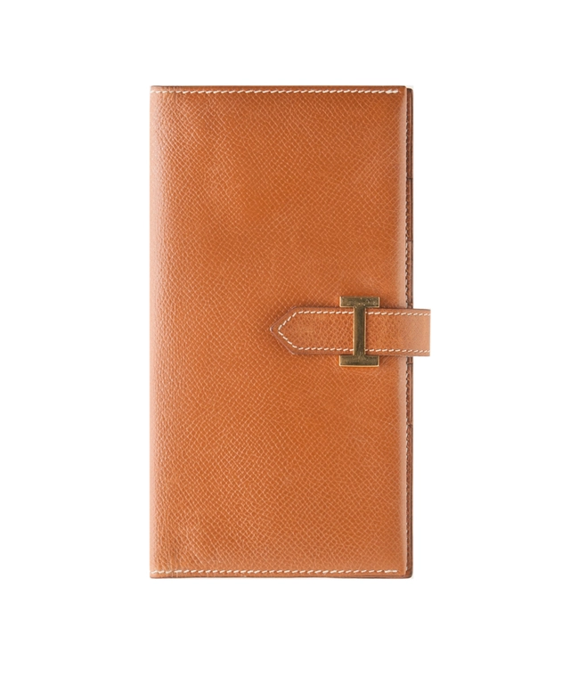 Hermès Gold Leather Bearn Wallet