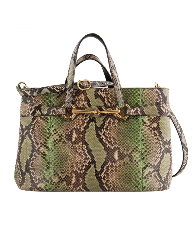 Gucci Bright Bit Multicolor Snakeskin Top Handle Tote