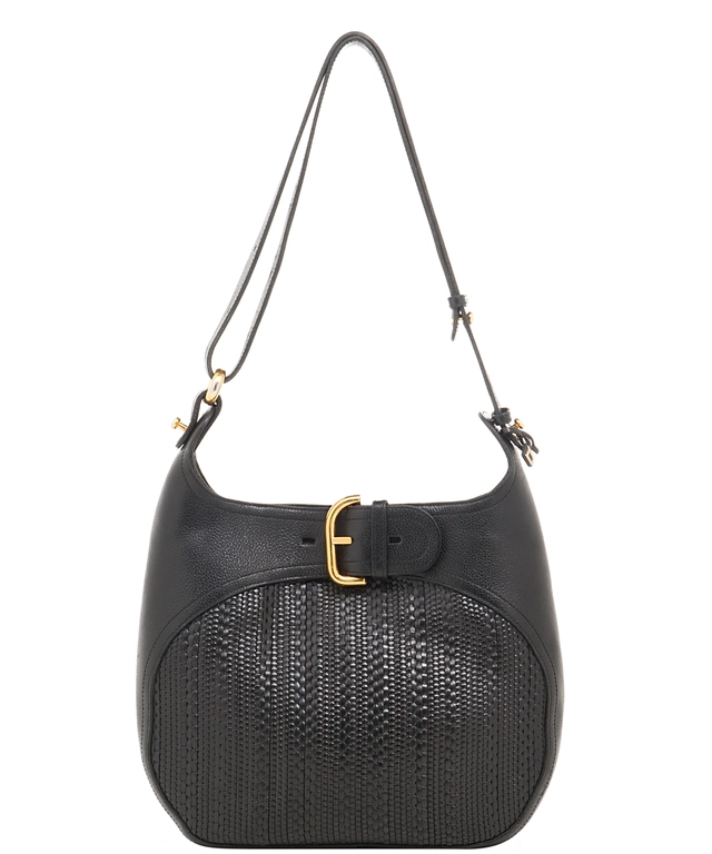 Delvaux Black Souverain Toile de Cuir Shoulder Bag