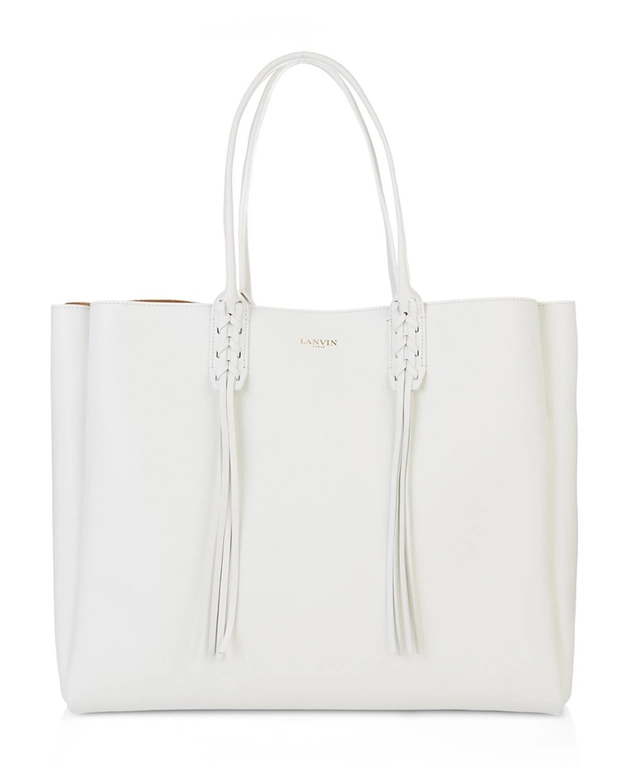 Lanvin Shopper in Wit Leder