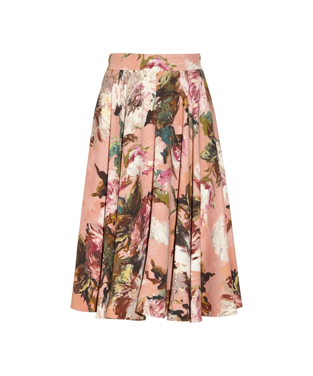 Dolce & Gabbana Rose-Print Crepe Circle Skirt