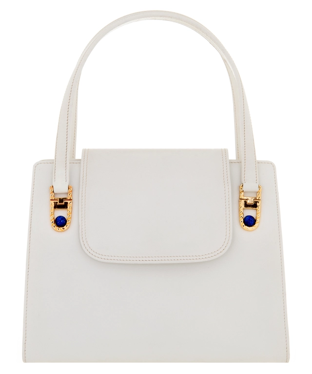 Vintage Gucci White Lapis Top Handle Bag