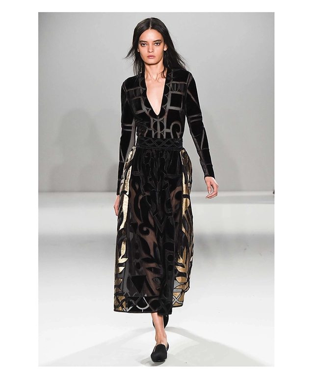 Temperley London Black/Gold Ashina Skirt