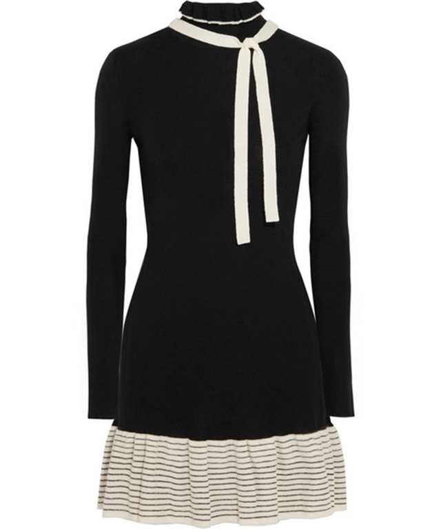 RED Valentino Zwart Wollen Jurkje