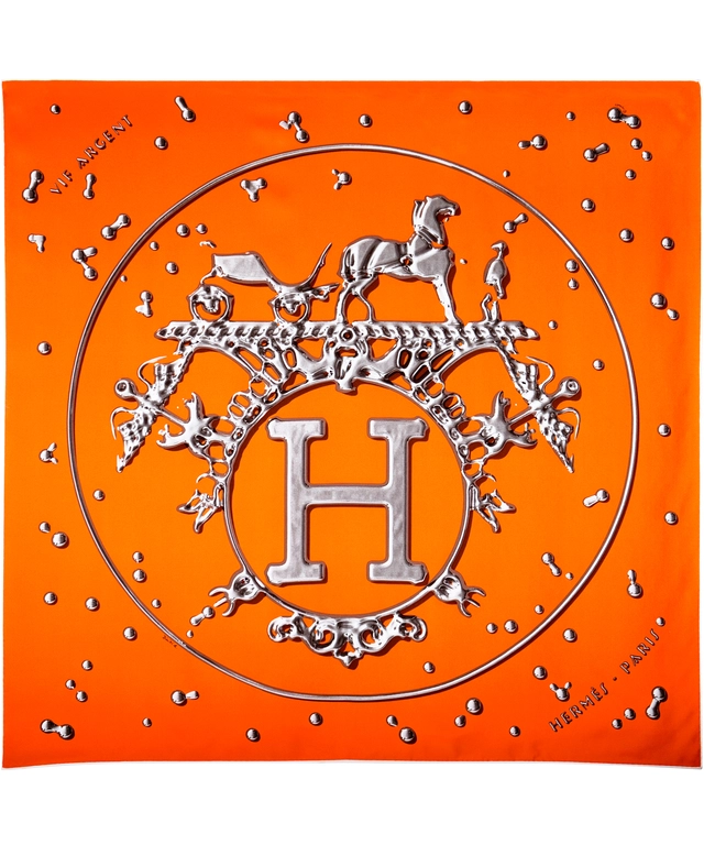 Hermès Carré 90 'Vif Argent'