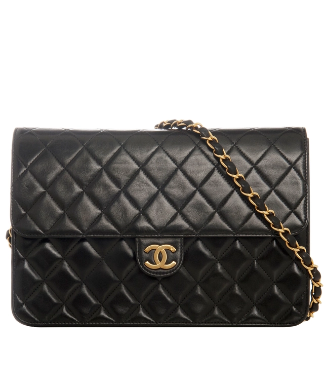 Vintage Chanel Black Classic Single Flap Bag