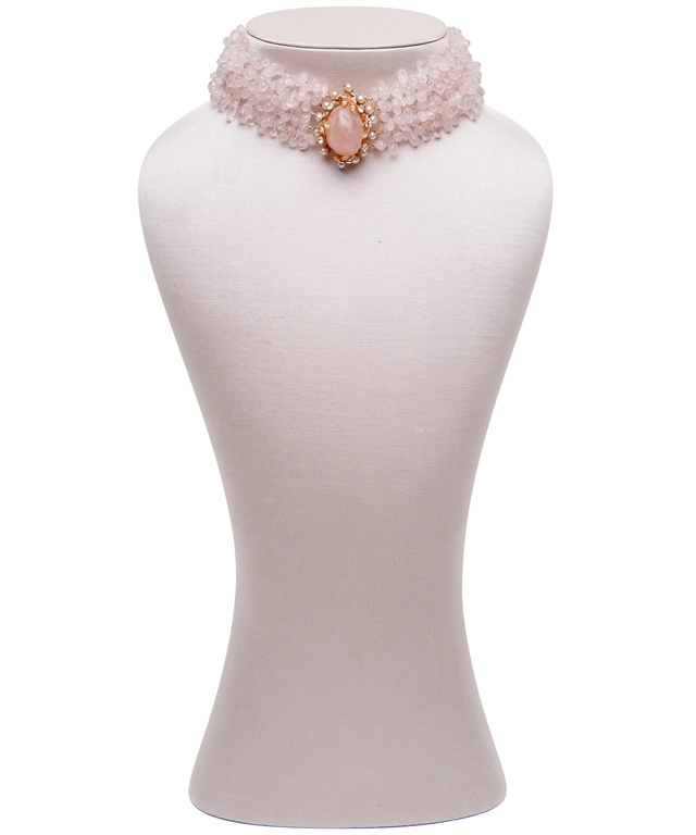 Siman Tu Five Strand Rosequarz Choker