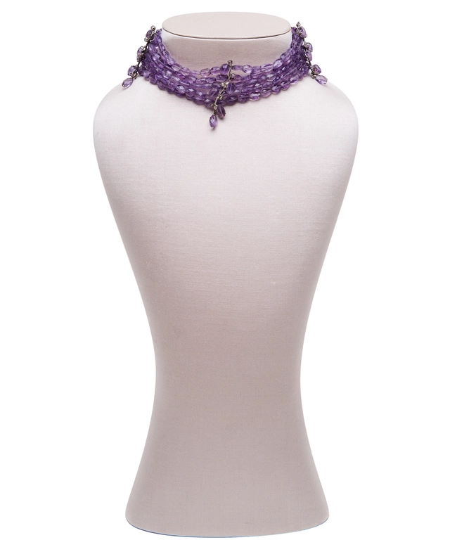 Siman Tu Five Strand Amethyst Choker