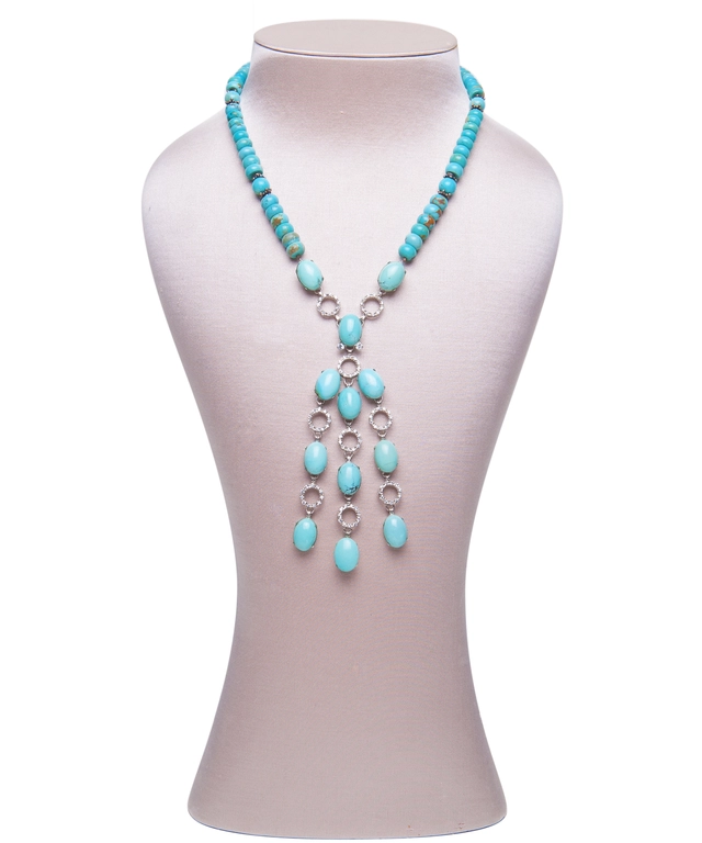 Siman Tu Turquoise Tassel Necklace