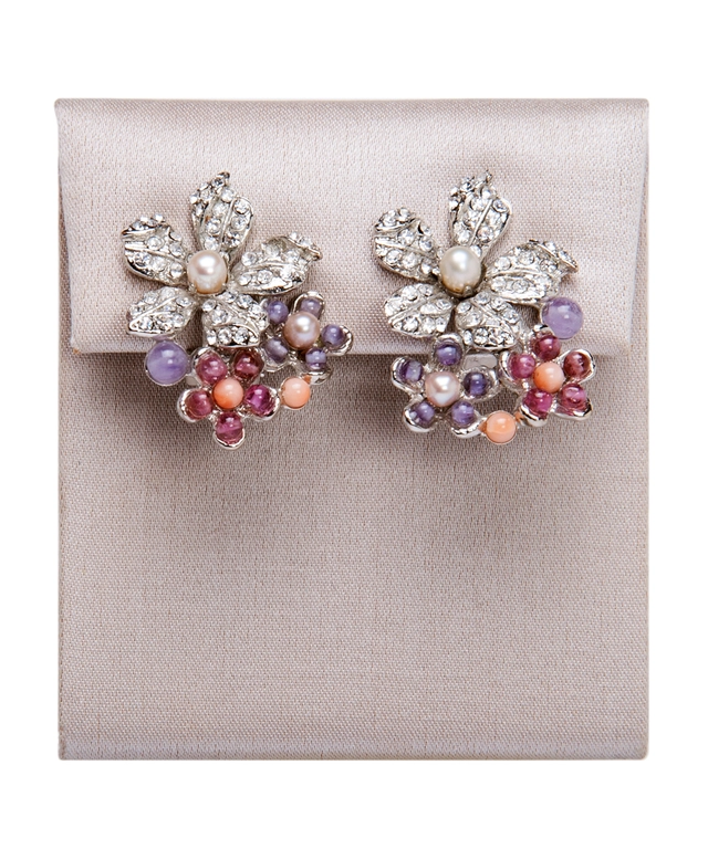 Siman Tu Amethyst Coral Garnet Earrings