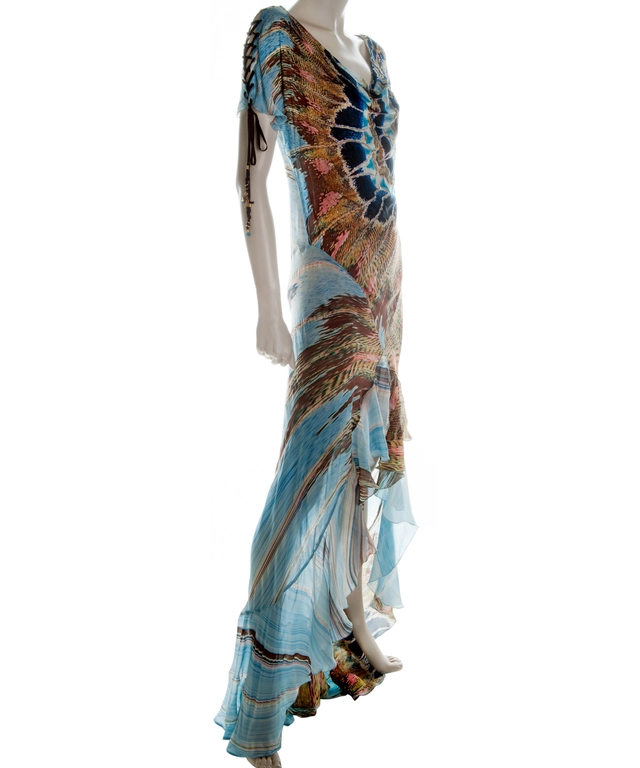 Roberto Cavalli Multicolor Printed Flare Maxi Dress