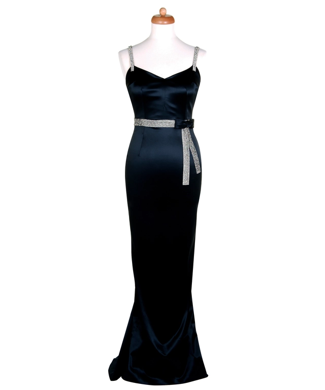 Dolce & Gabbana Black Crystal Embellished Gown