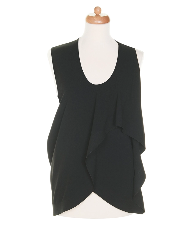 Balenciaga Black Draped Dip Hem Top