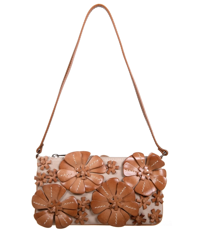 Bally Flower Appliqué Pochette Shoulder Bag