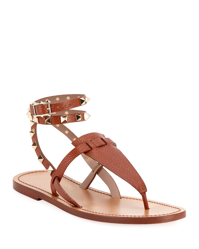 Valentino Garavani Rockstud Wrap Thong Sandals