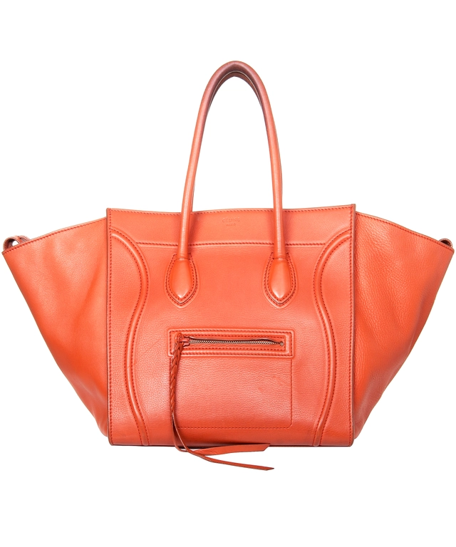 Céline Medium Luggage Phantom Bag in Orange Bullhide Calfskin