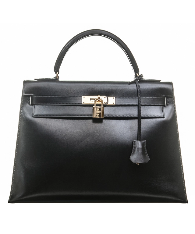 Hermès Kelly 32 Sellier Black Box GHW