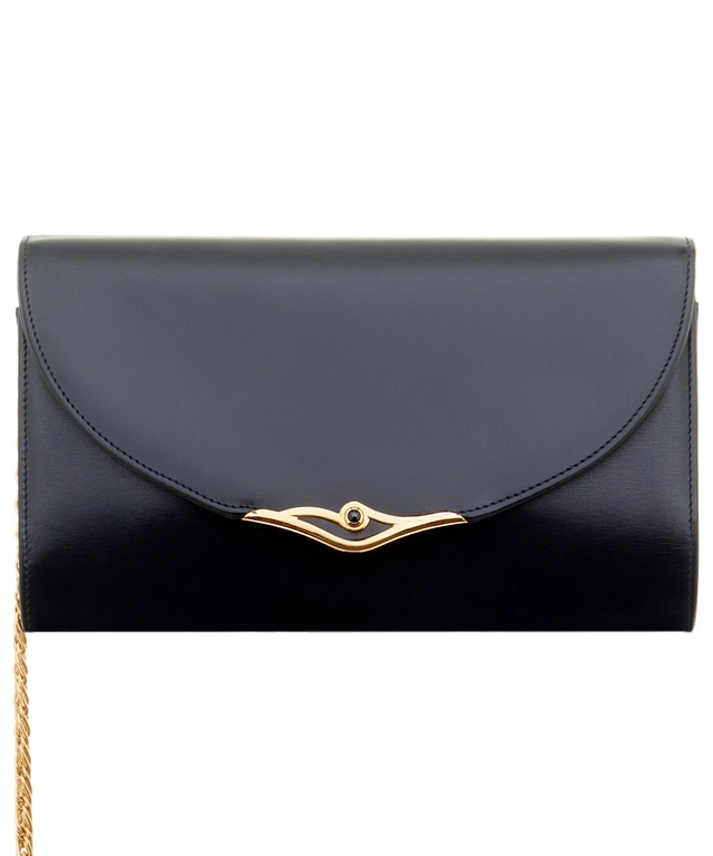 Cartier Navy Blue Leather Shoulder Bag