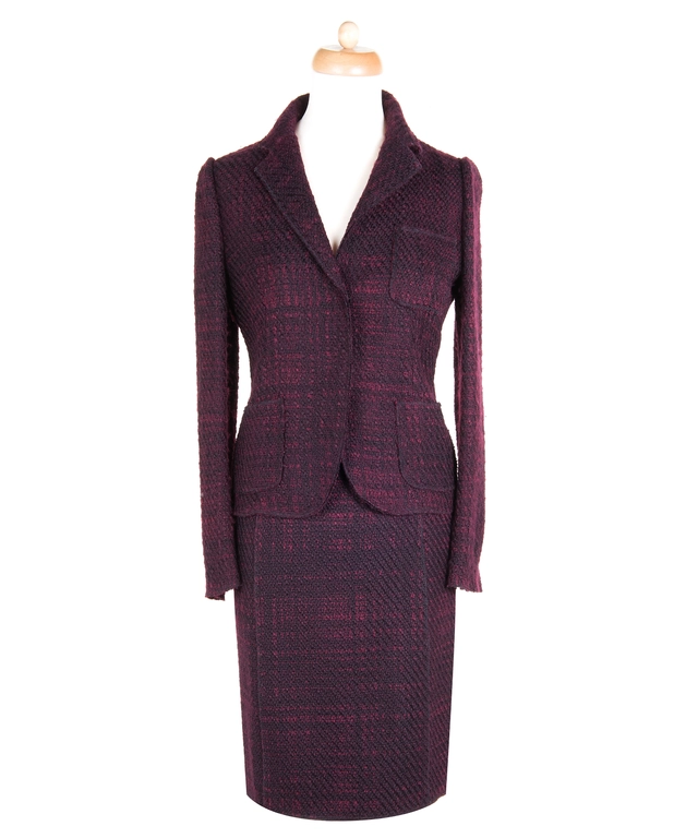 Prada Tweed Blazer & Knee Length Skirt Suit