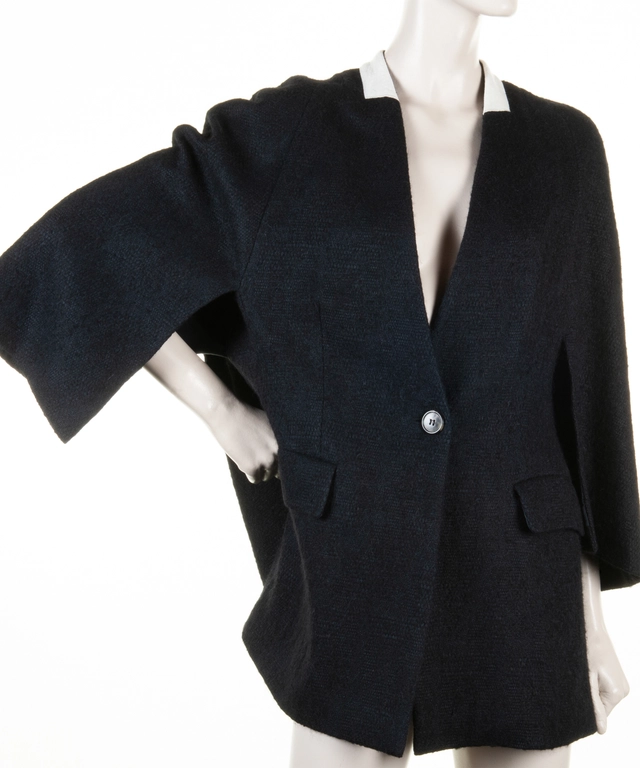 Dries van Noten Black Alpaca Wool Blend Coat