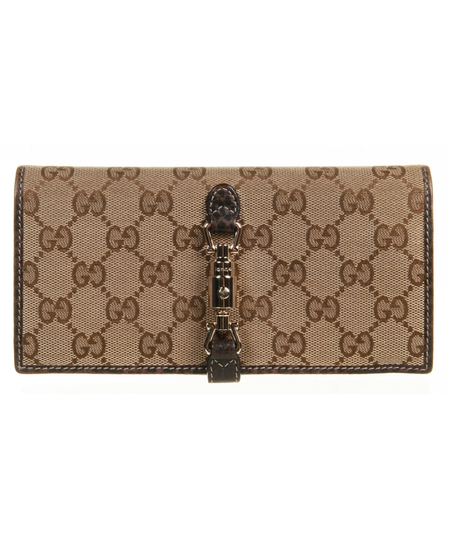 Gucci Beige-Ebony GG Fabric Piston Long Wallet