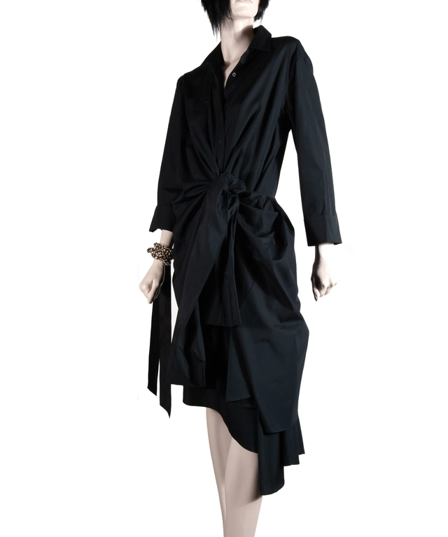 Runway SS 2009 Dries van Noten Black Knot Shirt Dress