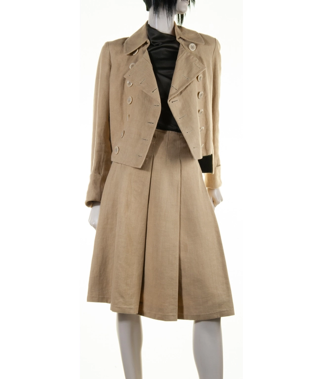 Dries van Noten Runway Fall 2005 Ready to Wear Hemp Skirt Suit