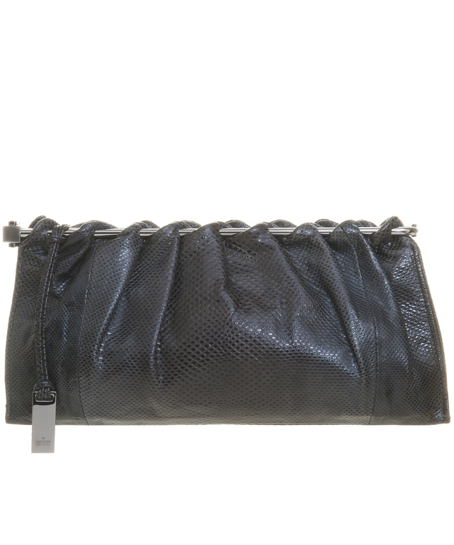 Gucci Grey Snakeskin Cutch with Frame Top Clasp