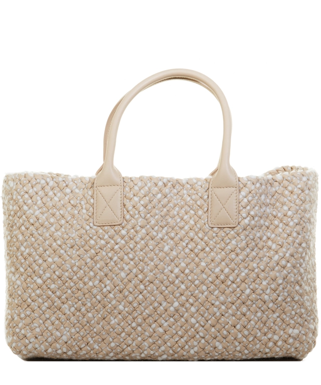 Bottega Veneta Alabastre Woven Intrecciato Wool Leather Cabat Tote - Special Edition
