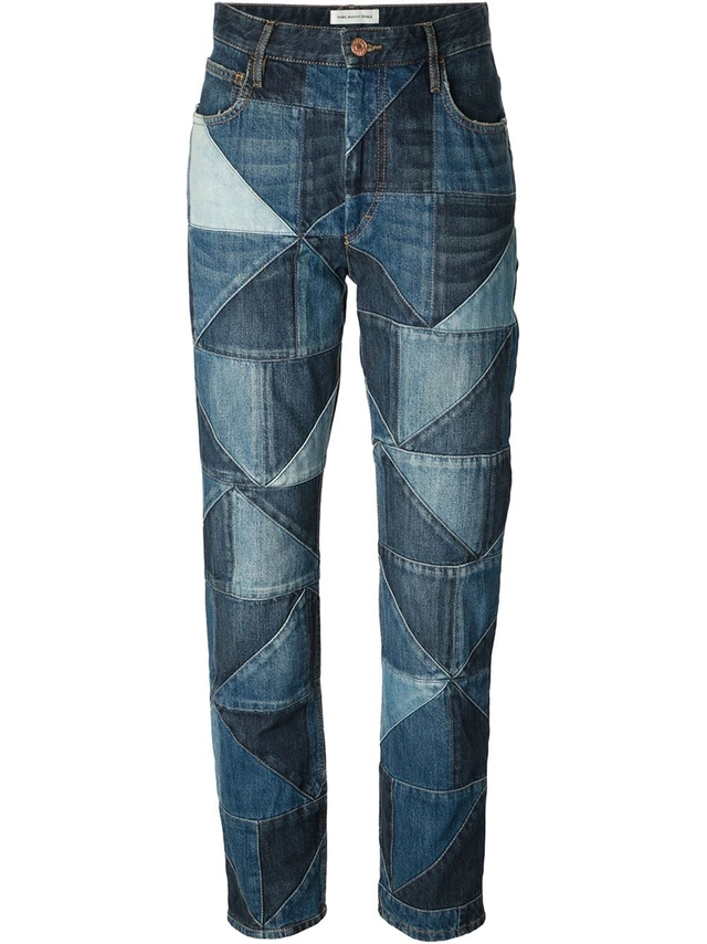 Isabel Marant Etoile Dillon Girlfriend Patchwork Jeans