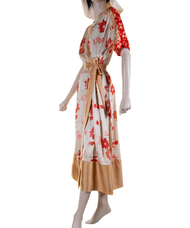 Dries Van Noten Floral Print Silk Maxi Wrap Dress