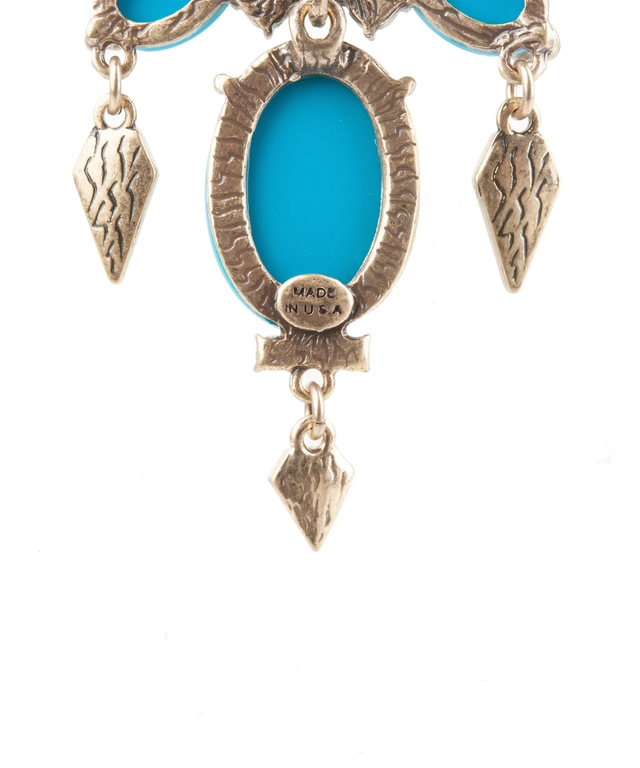 Oscar de La Renta Turquoise Cabochon Necklace and Earrings - afbeelding 7
