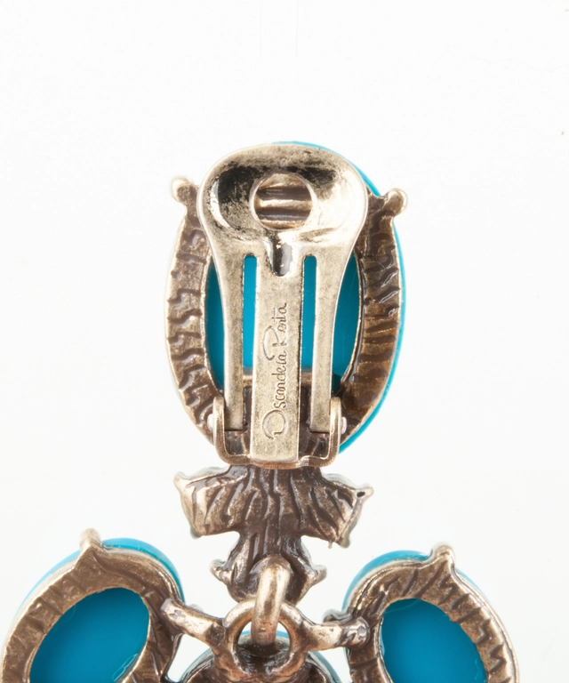 Oscar de La Renta Turquoise Cabochon Necklace and Earrings - afbeelding 8