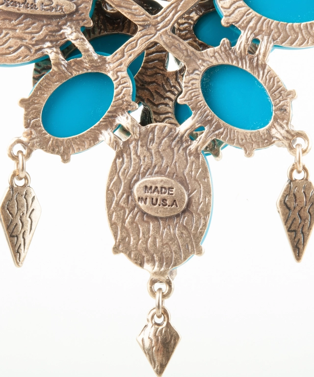 Oscar de La Renta Turquoise Cabochon Necklace and Earrings - afbeelding 5