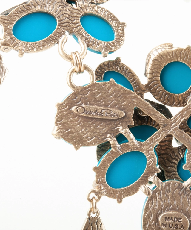 Oscar de La Renta Turquoise Cabochon Necklace and Earrings - afbeelding 4