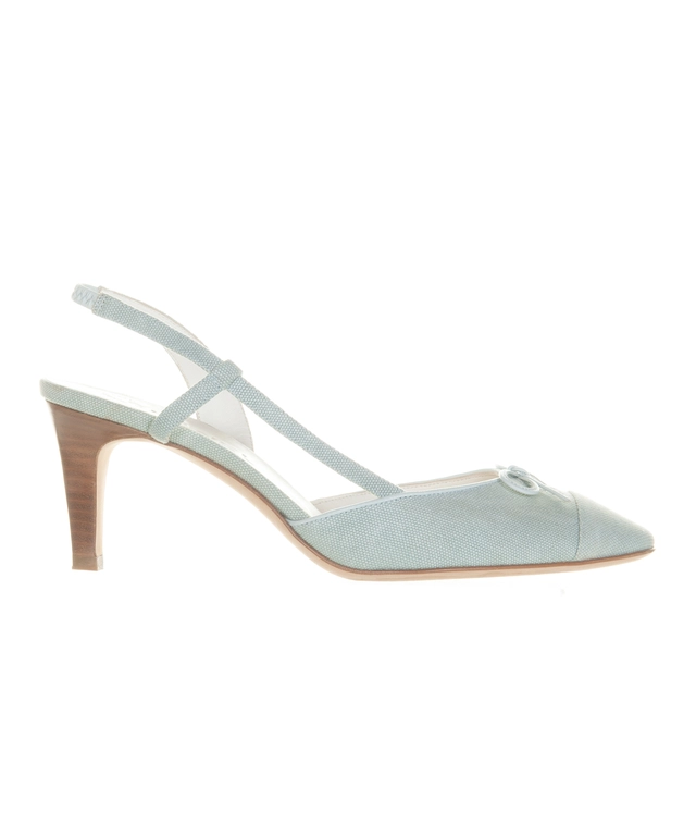 Canvas CC Bow Cap Toe Slingback Sandals