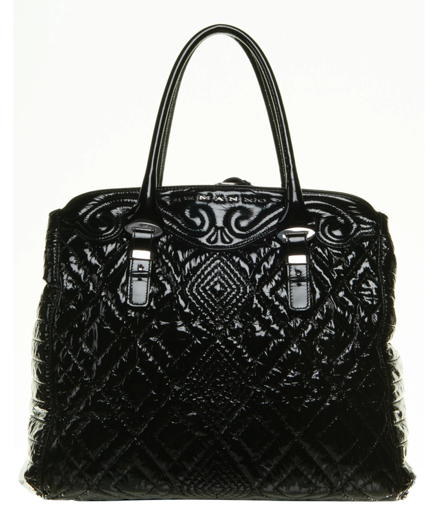 Ermanno Scervino Large Black Patent Leather Shoulder Bag