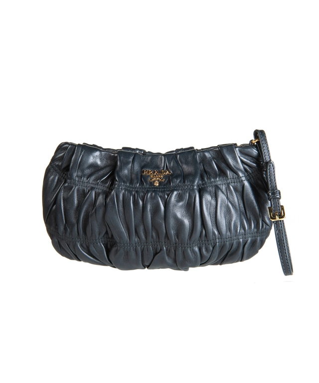 Prada Black Nappa Gaufre Wristlet
