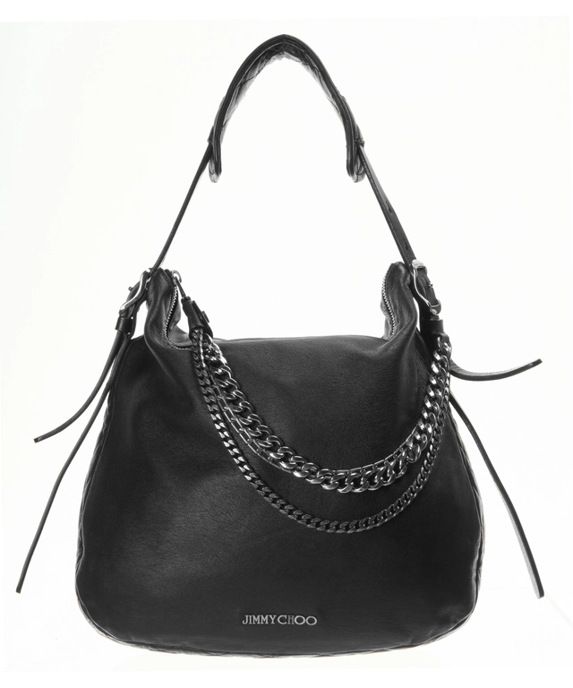 Jimmy Choo Biker Chain-Detailed Hobo Bag