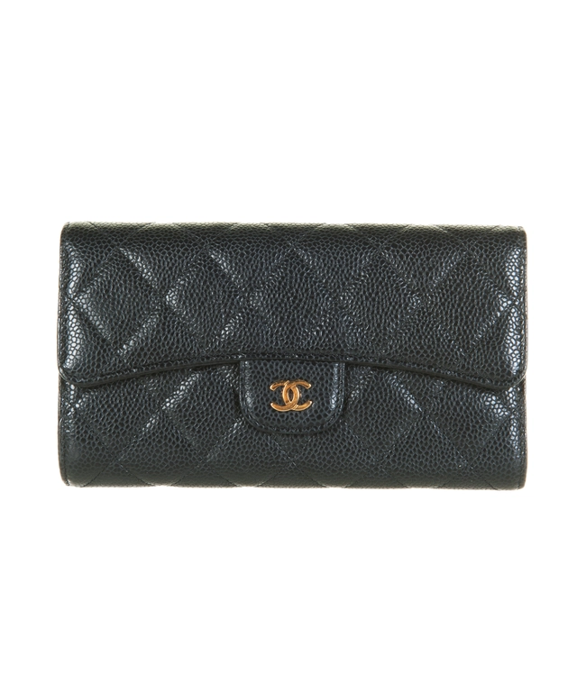 Chanel Classic Continental Long Flap Wallet Black Caviar with Gold Hardware